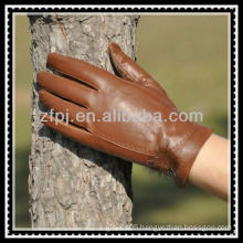 Europe and America brown deerskin glove for lady